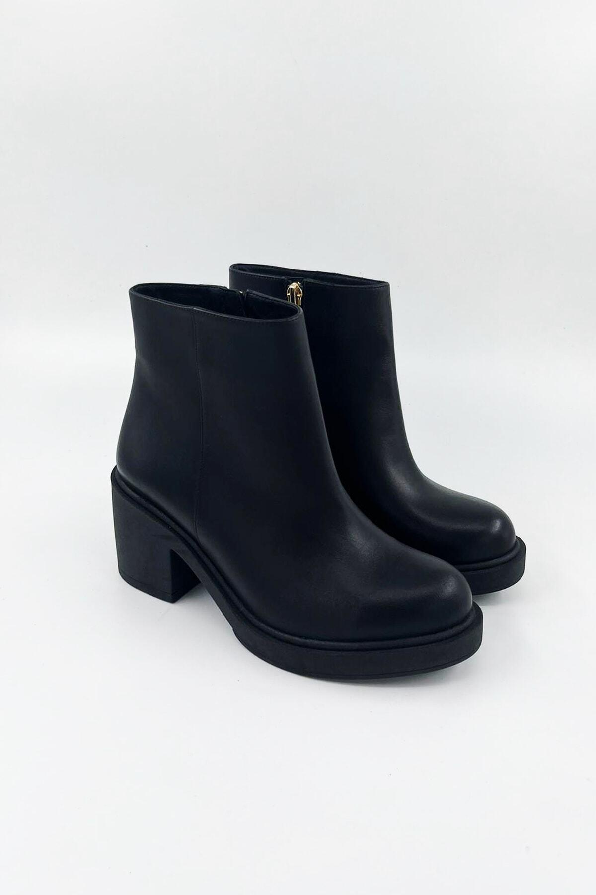 Kadın Deri Bot Siyah