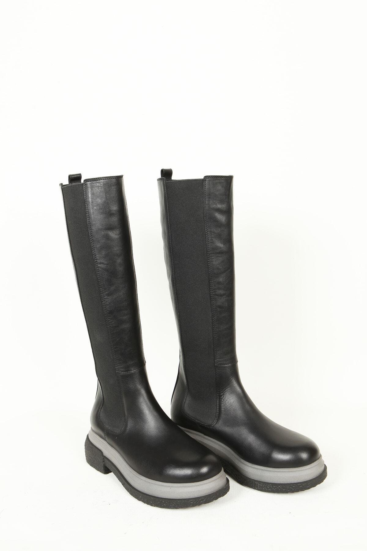 Kadın Deri Çizme Siyah
