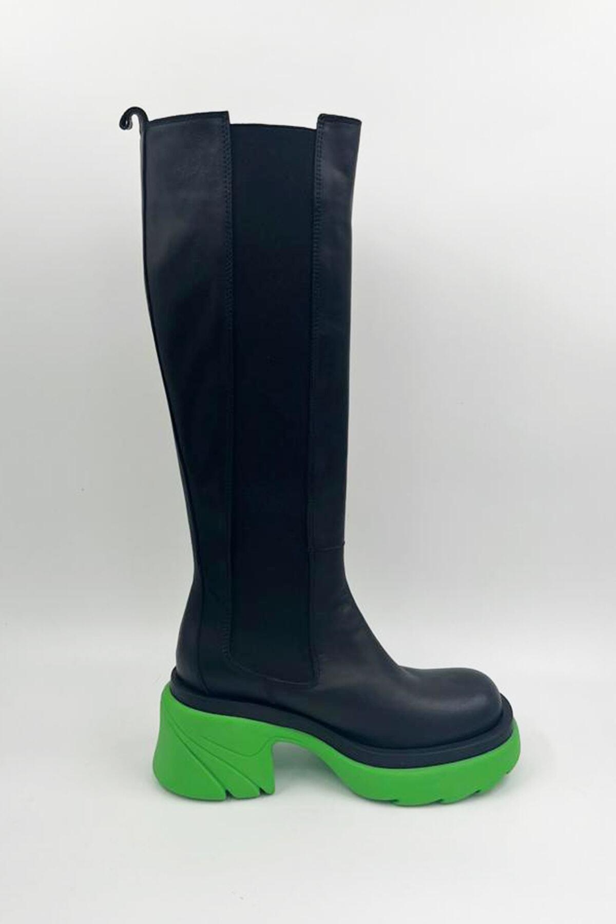 Kadın Deri Çizme Siyah