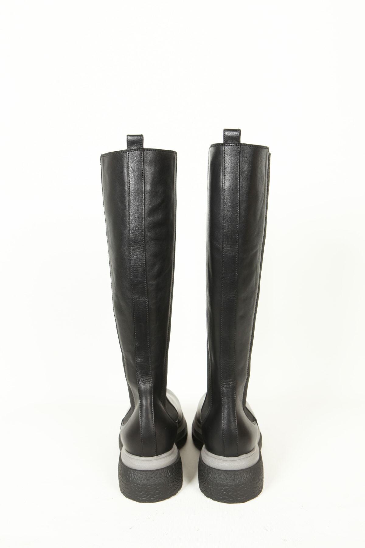 Kadın Deri Çizme Siyah