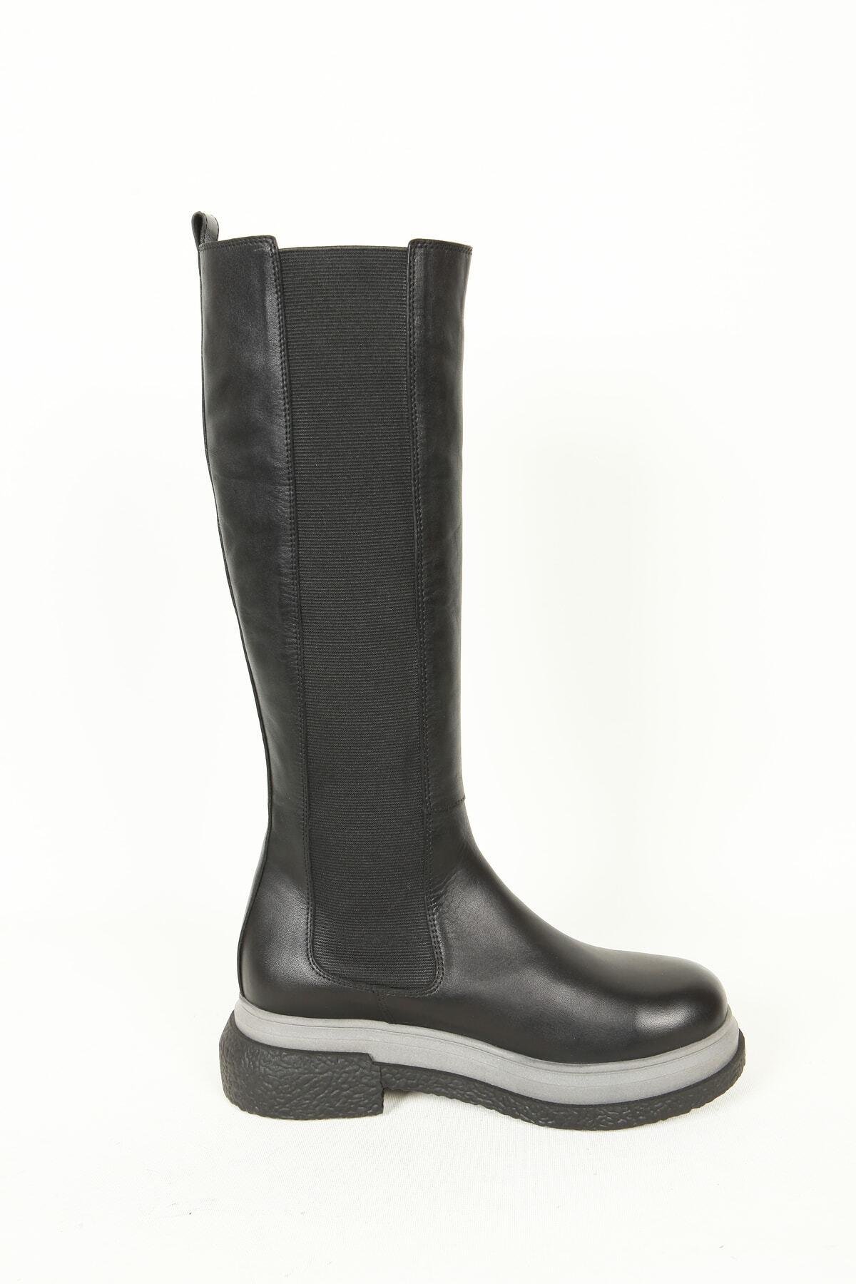 Kadın Deri Çizme Siyah