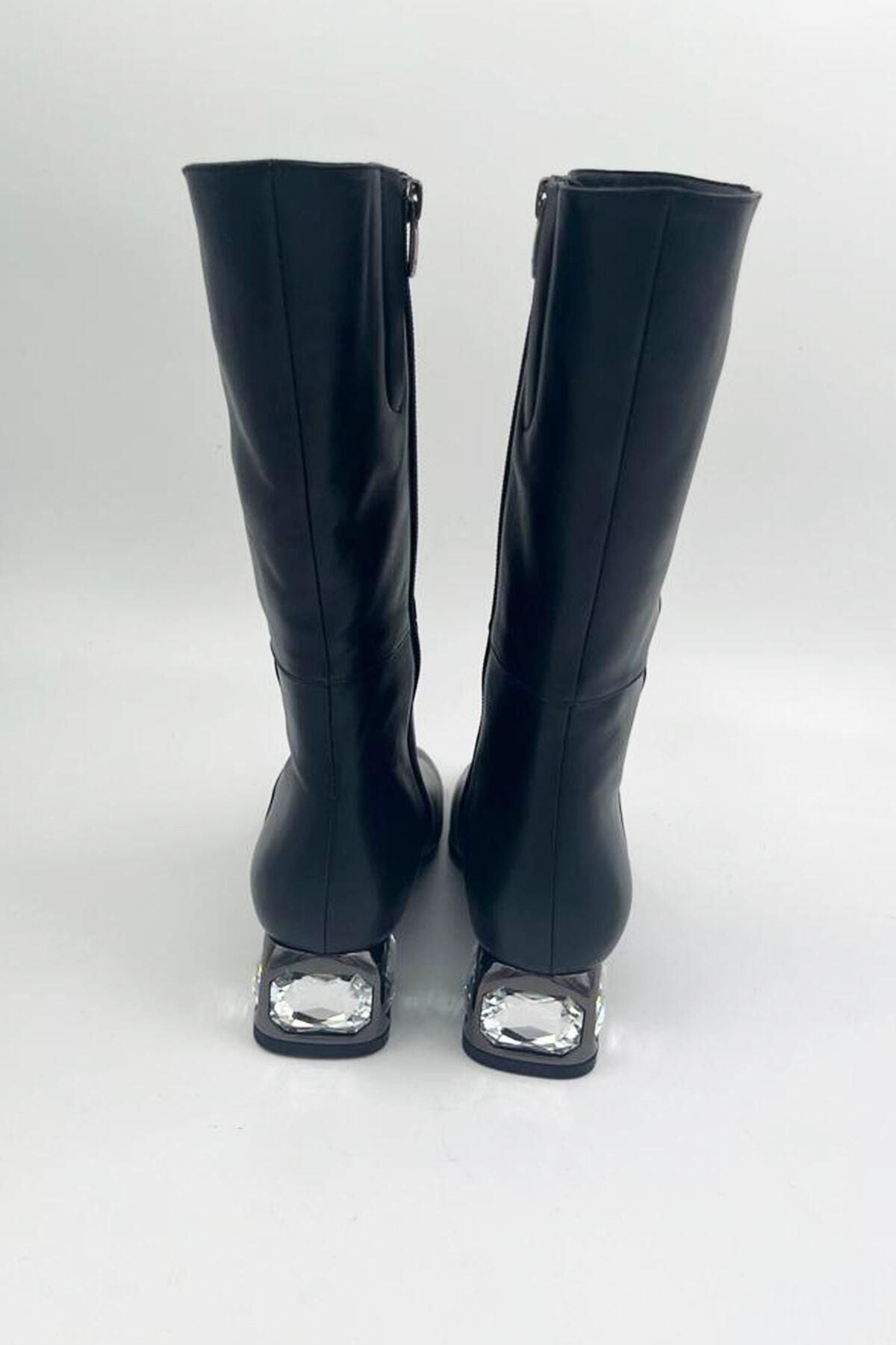 Kadın Deri Çizme Siyah