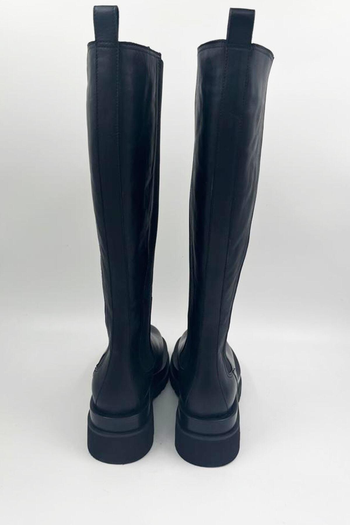 Kadın Deri Çizme Siyah