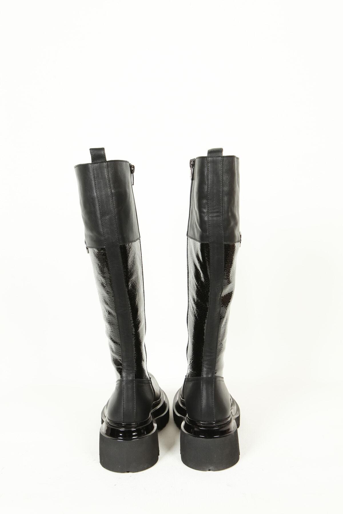 Kadın Deri Çizme Siyah