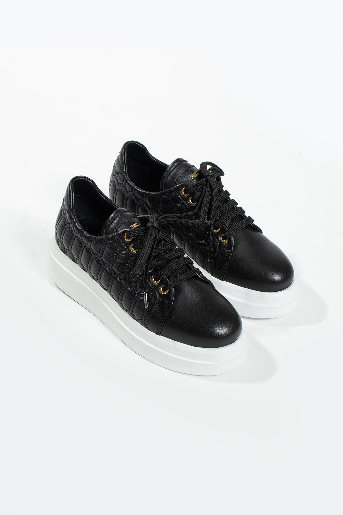 Kadın Deri Sneaker Siyah