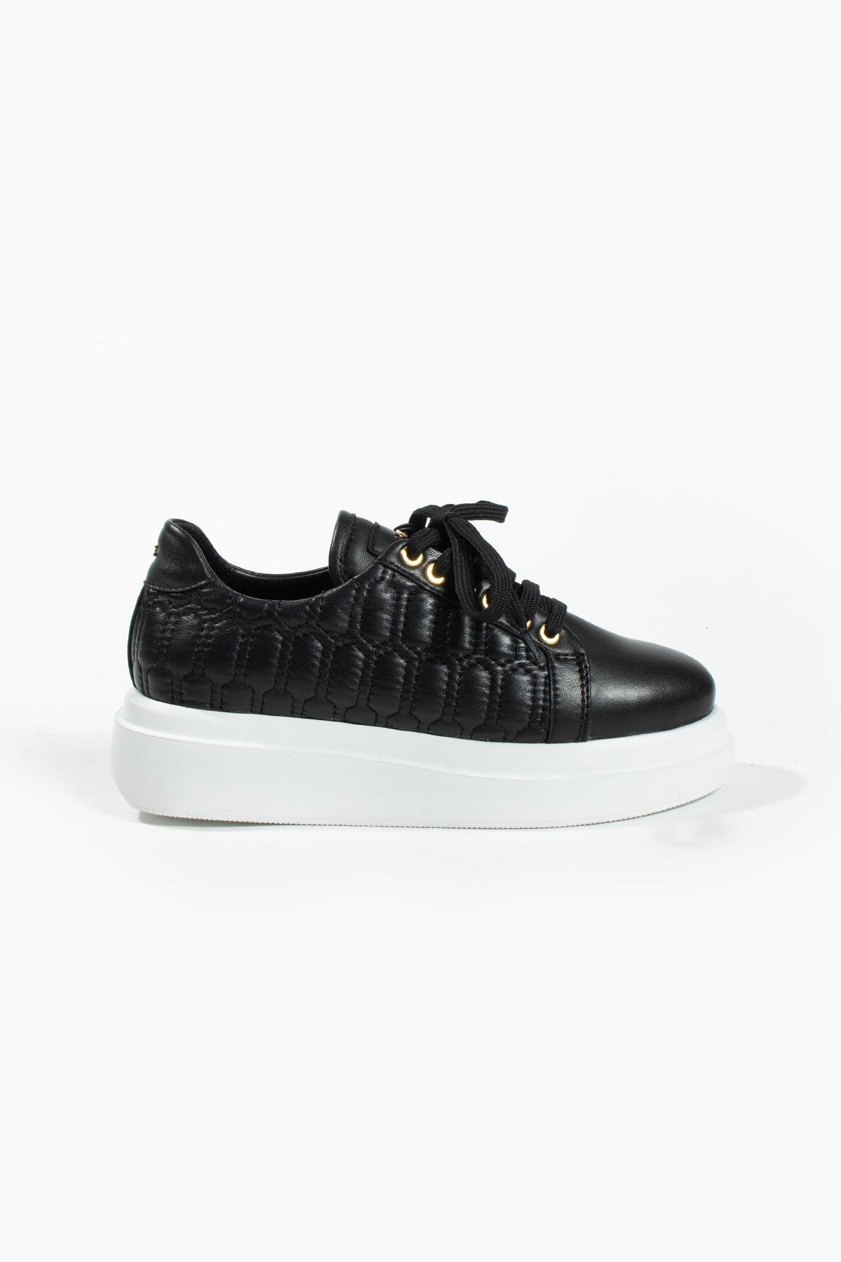 Kadın Deri Sneaker Siyah