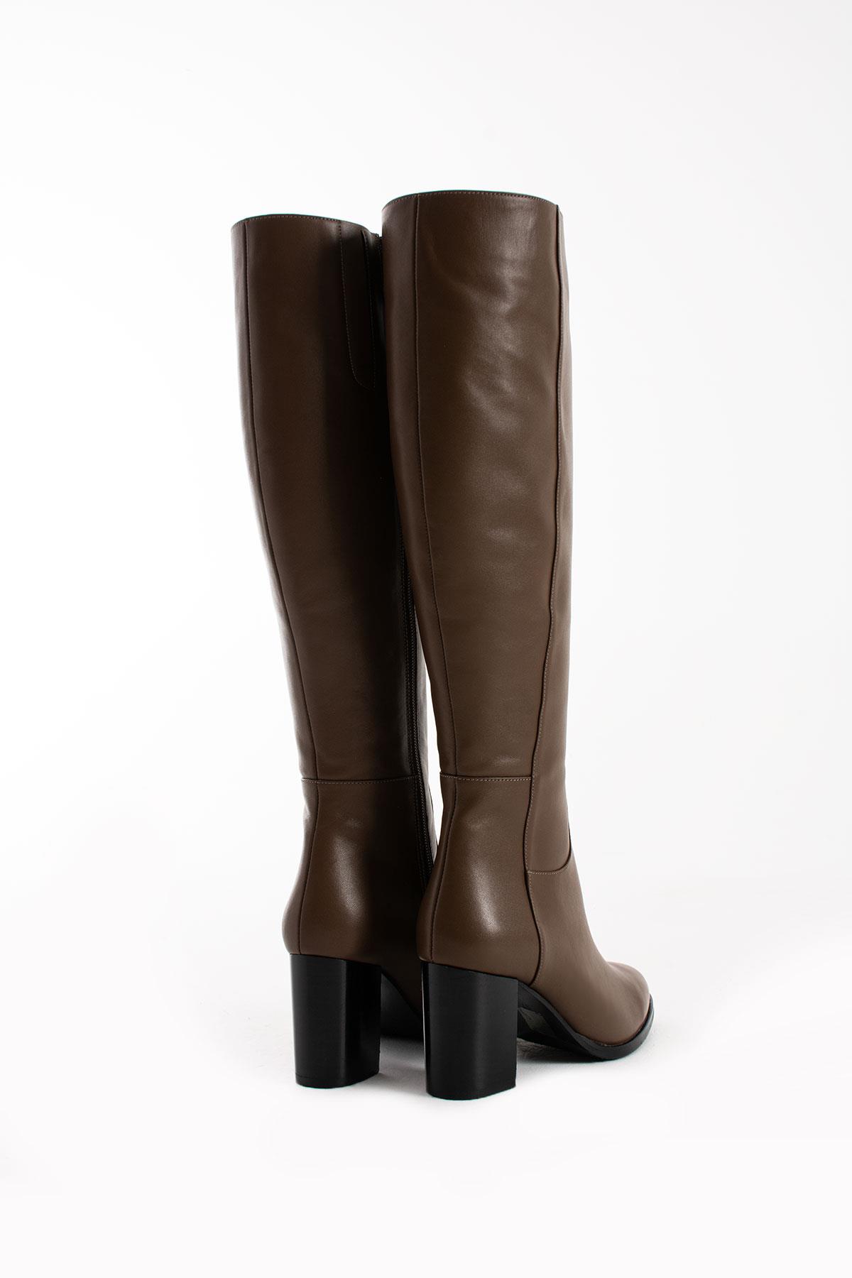 Kadın Hakiki Deri Çizme Kahve