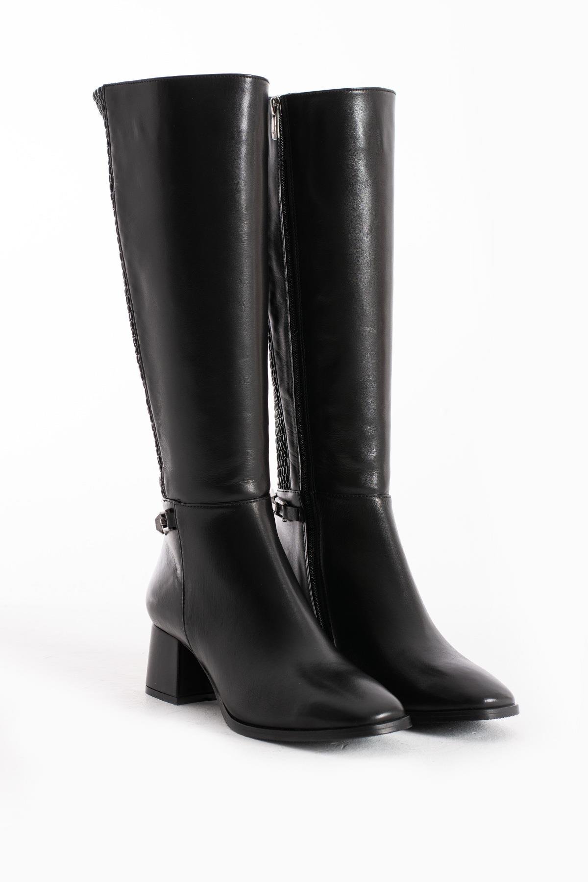 Kadın Hakiki Deri Çizme Siyah