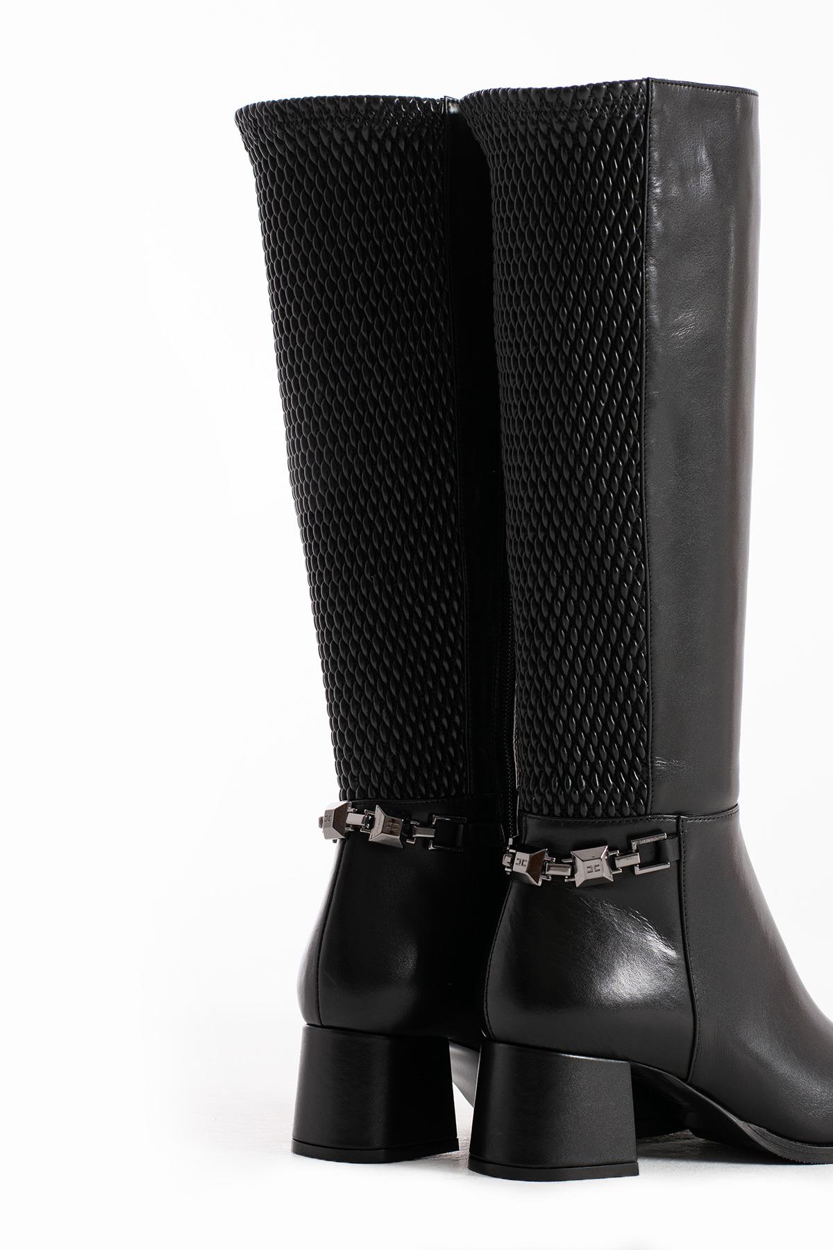 Kadın Hakiki Deri Çizme Siyah