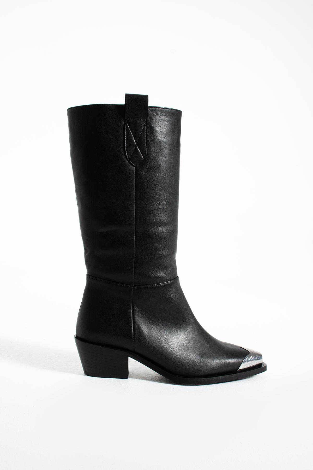 Kadın Hakiki Deri Çizme Siyah