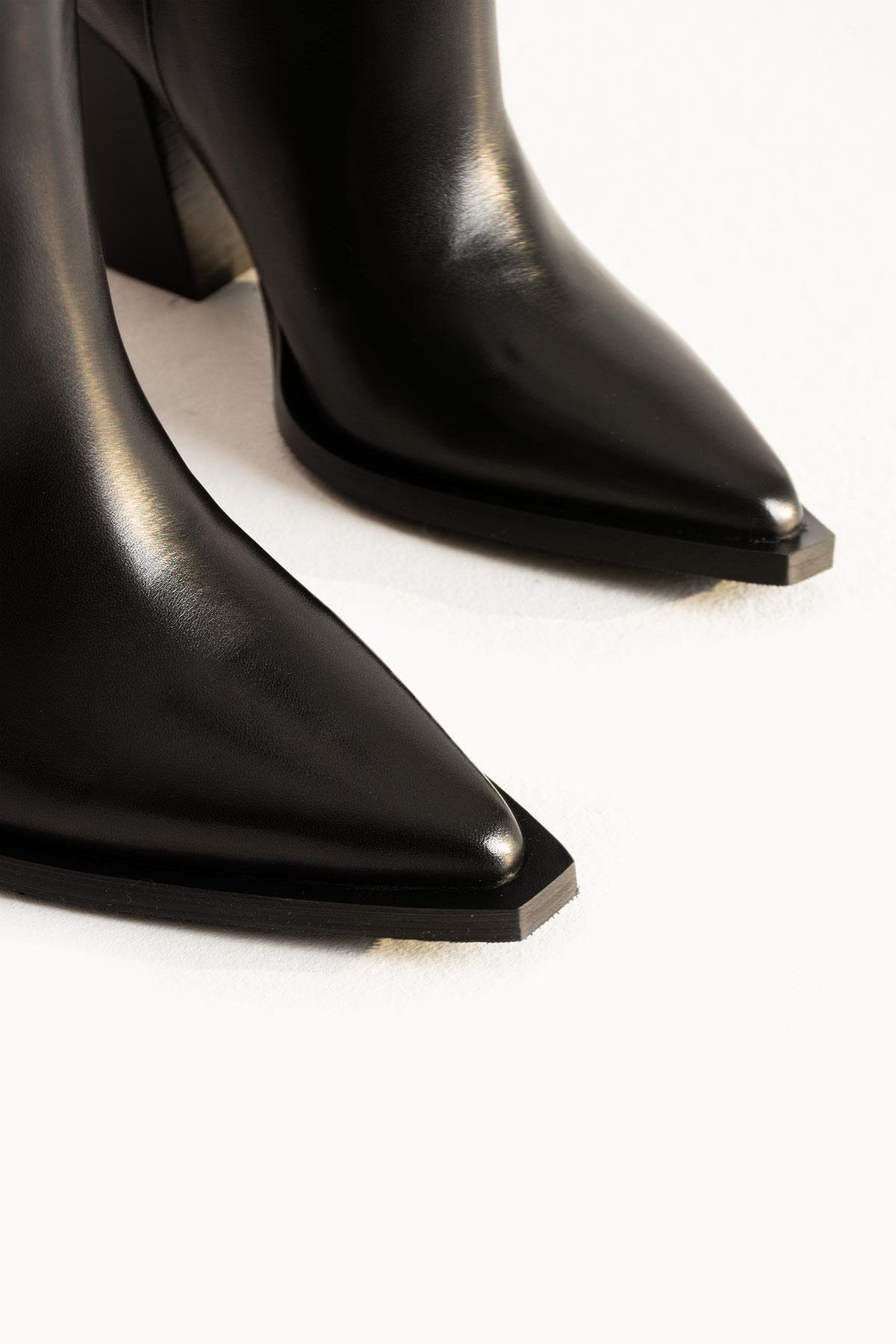 Kadın Hakiki Deri Çizme Siyah