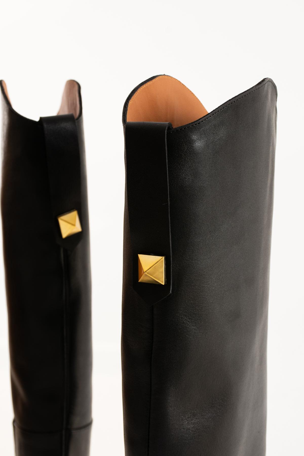 Kadın Hakiki Deri Çizme Siyah