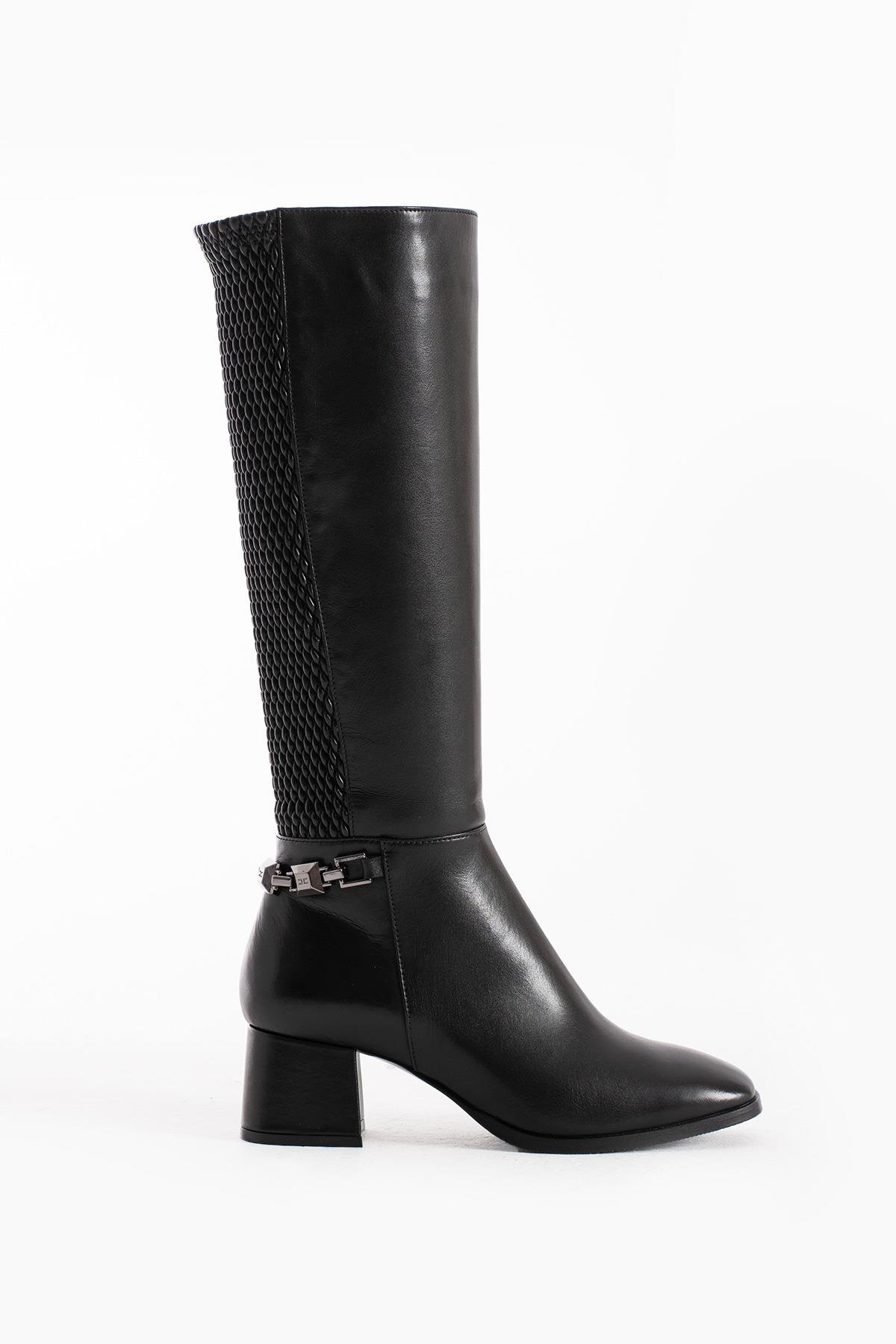 Kadın Hakiki Deri Çizme Siyah