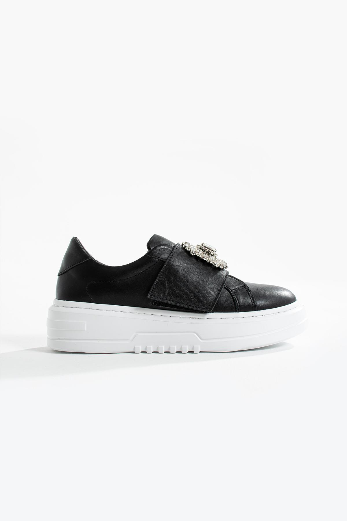 Kadın Hakiki Deri Sneaker Siyah