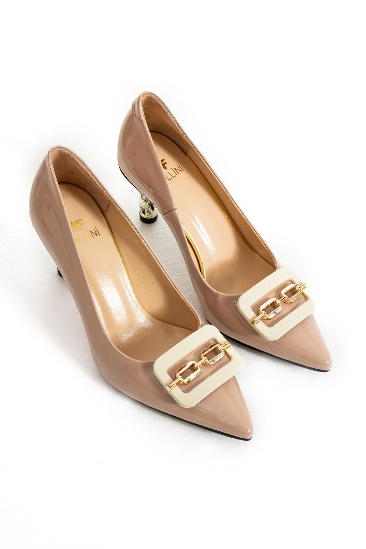Kadın Hakiki Deri Stiletto Bej