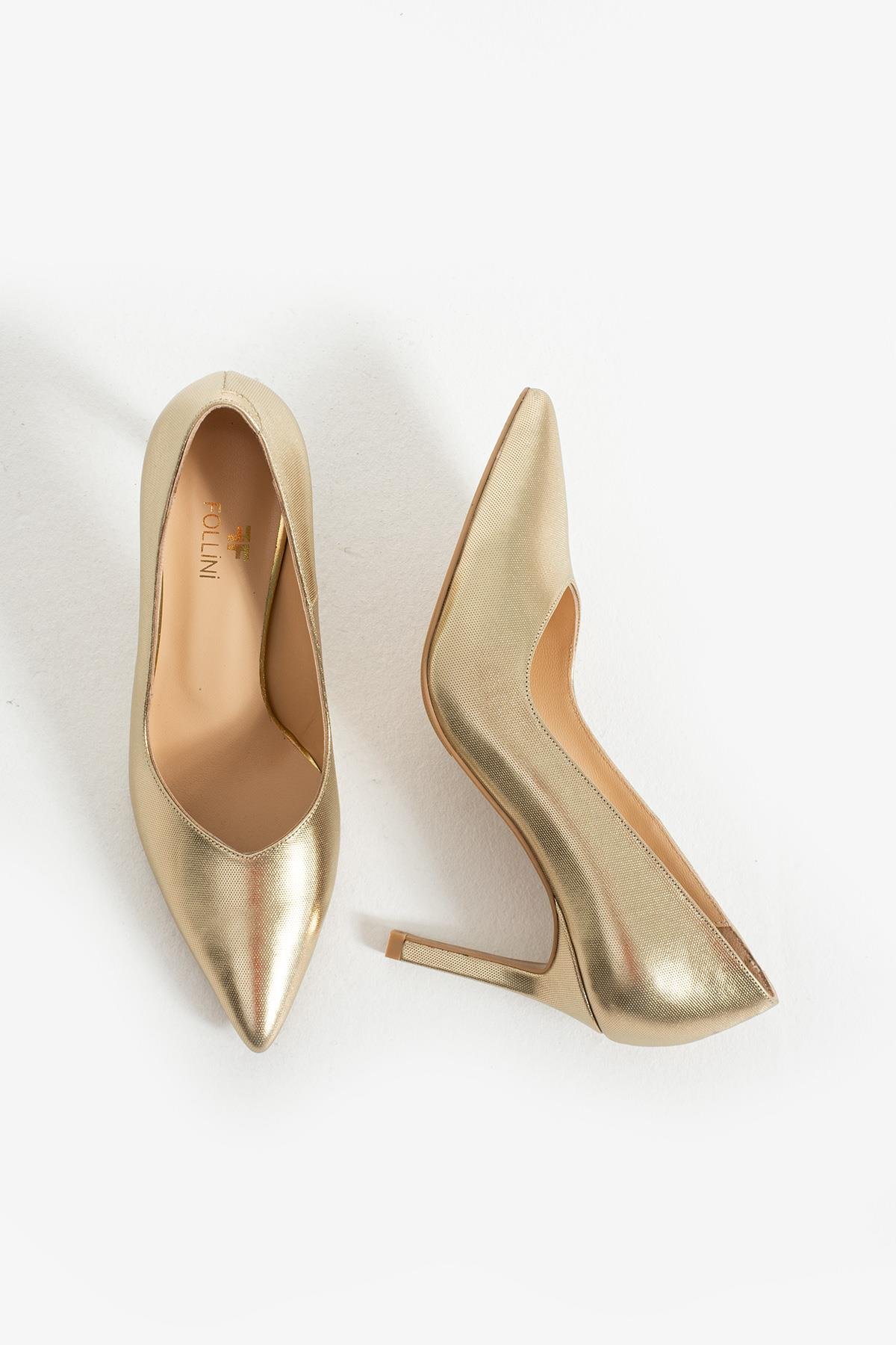 Kadın Hakiki Deri Stiletto Dore