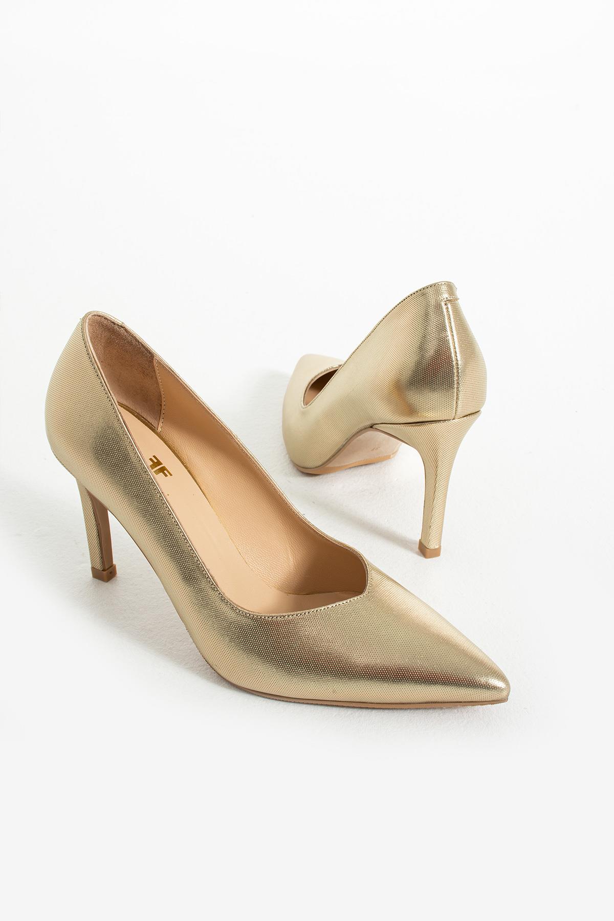 Kadın Hakiki Deri Stiletto Dore