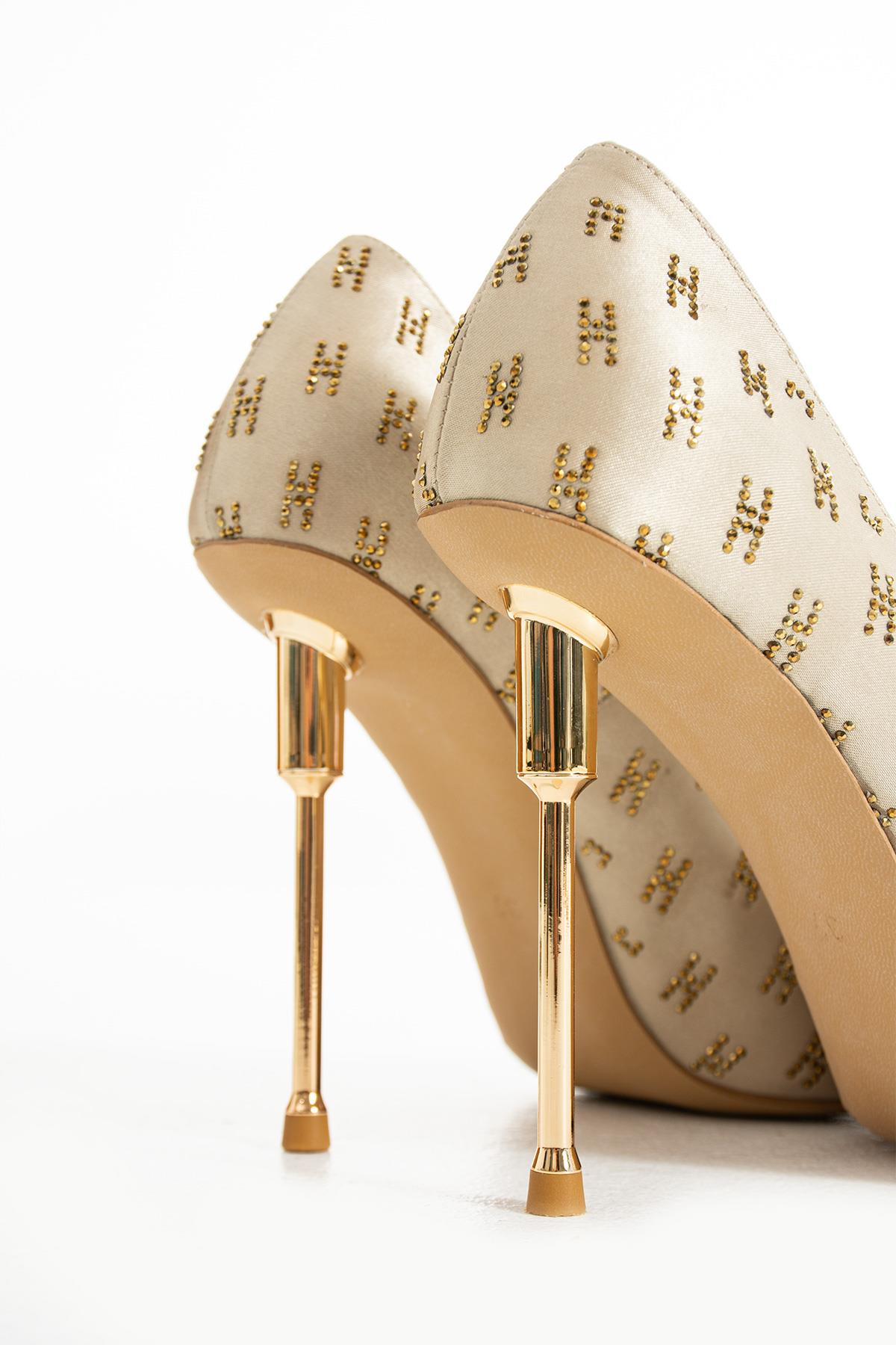 Kadın Hakiki Deri Stiletto Krem