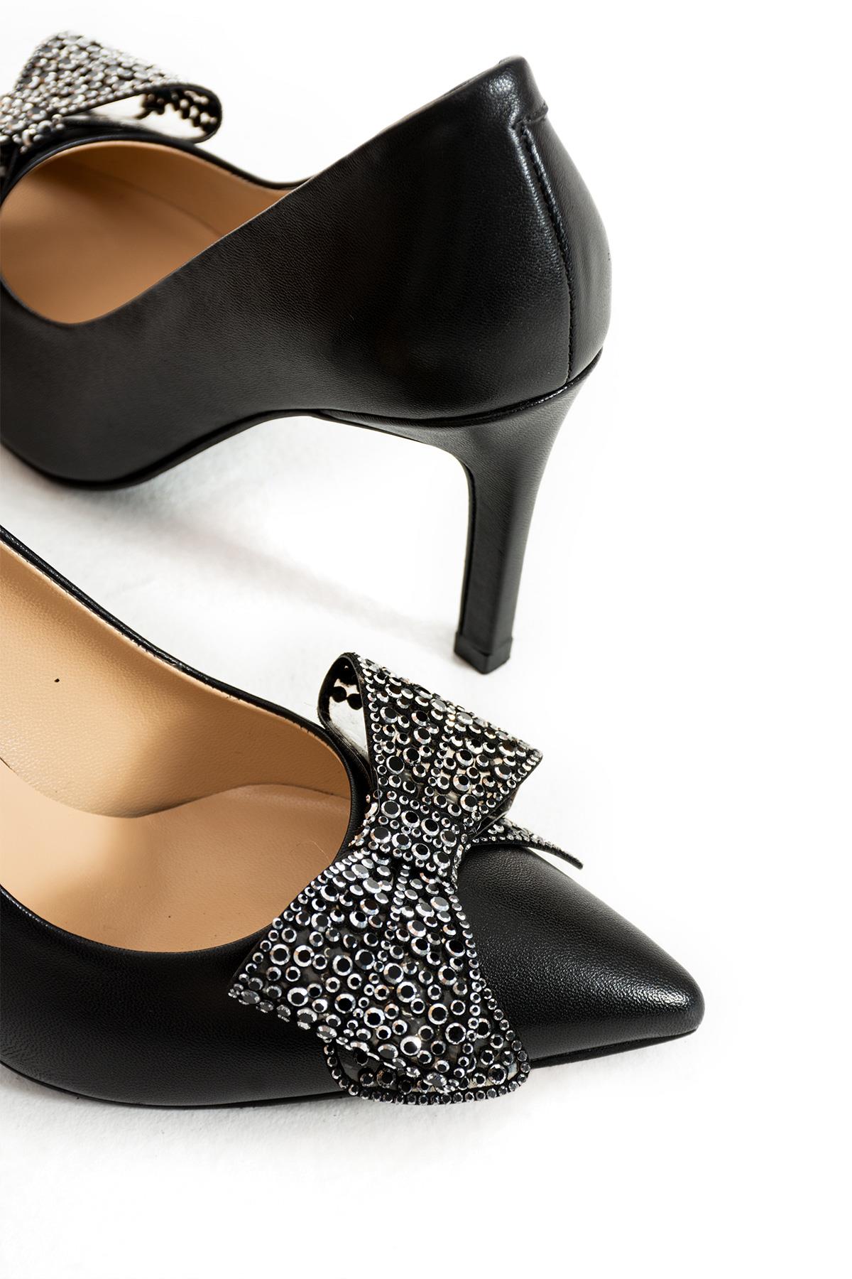 Kadın Hakiki Deri Stiletto Siyah