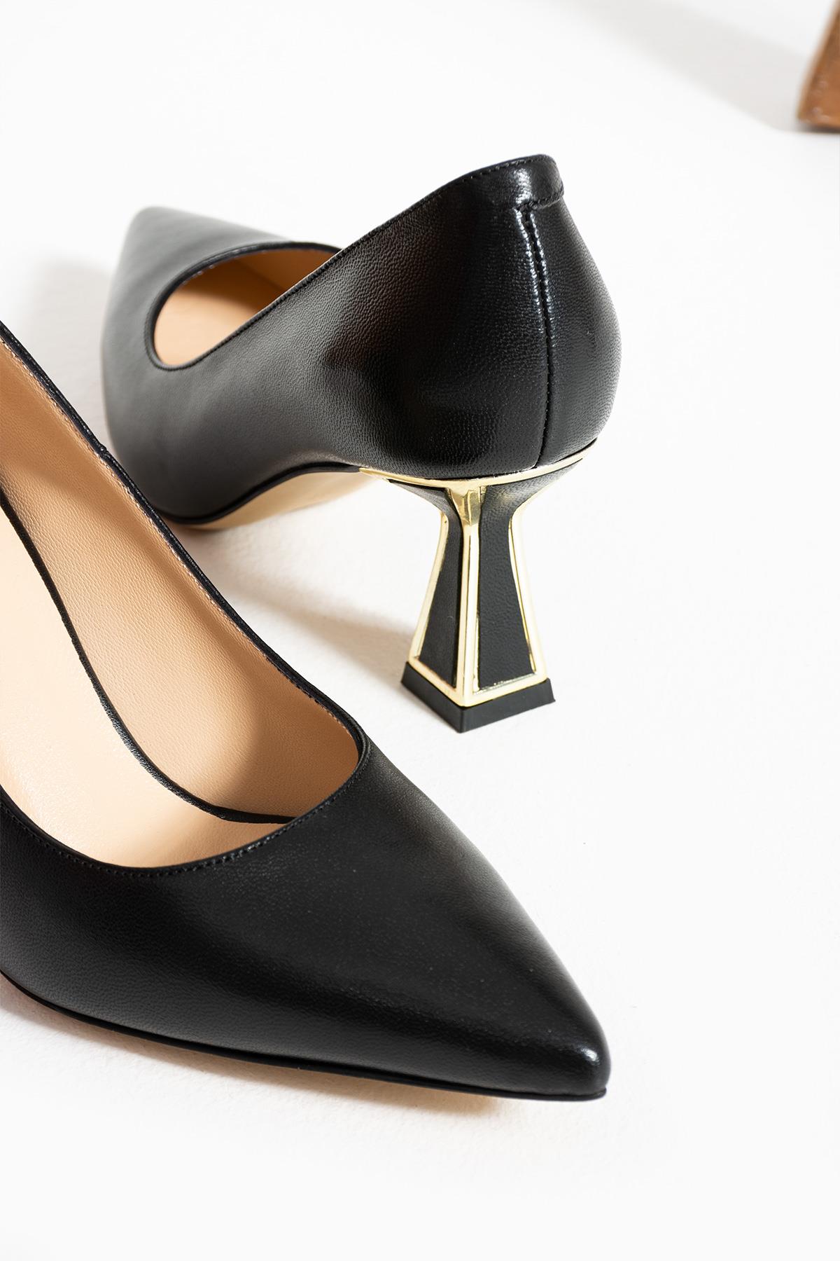 Kadın Hakiki Deri Stiletto Siyah