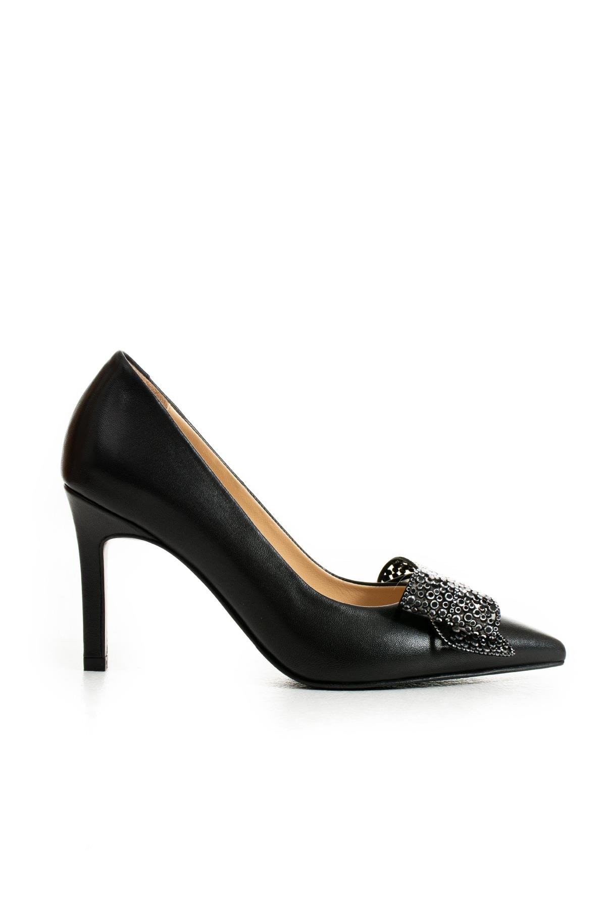 Kadın Hakiki Deri Stiletto Siyah