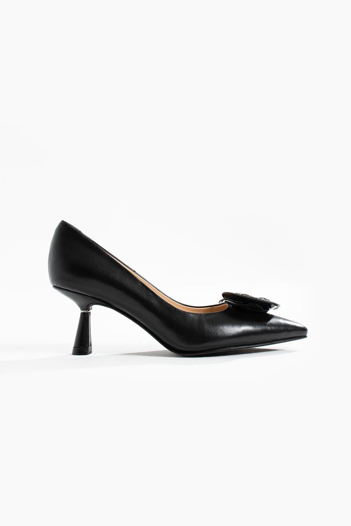 Kadın Hakiki Deri Stiletto Siyah