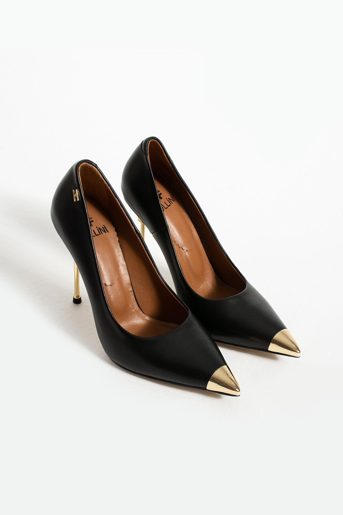 Kadın Hakiki Deri Stiletto Siyah
