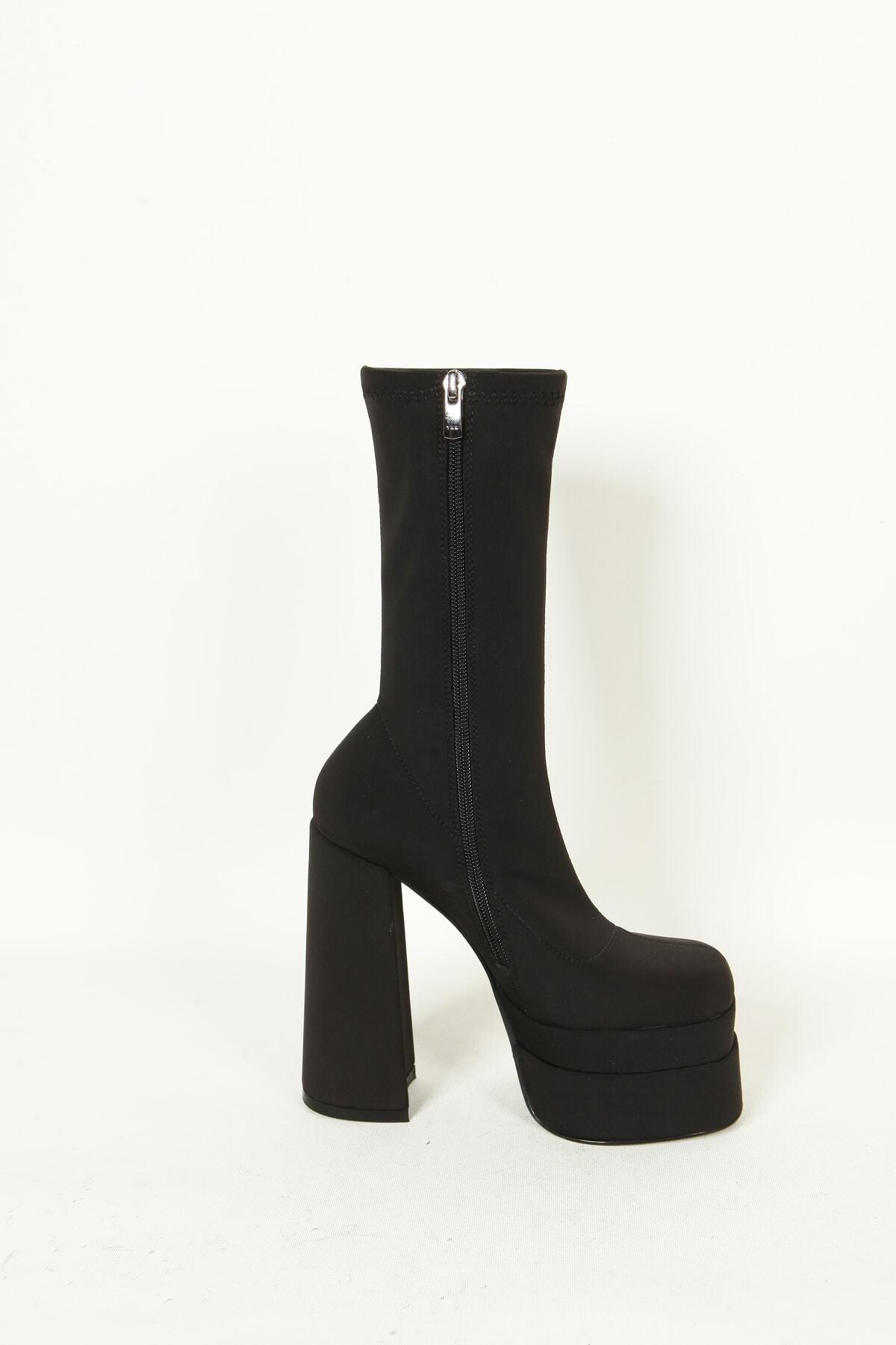 Kadın Siyah Strec Platformlu Bot