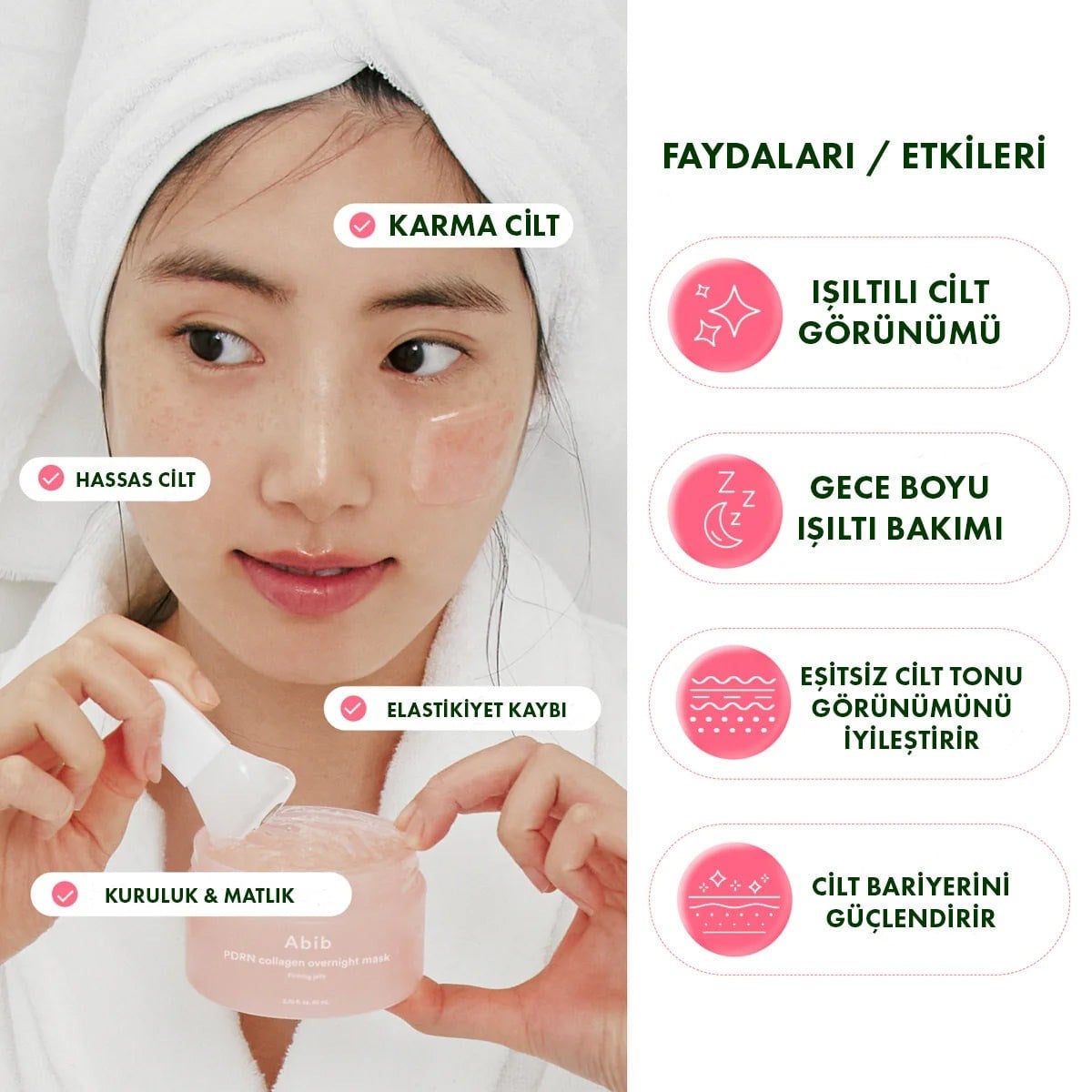Abib PDRN Collagen Overnight Mask - Onarıcı & Sıkılaştırıcı 80 ml