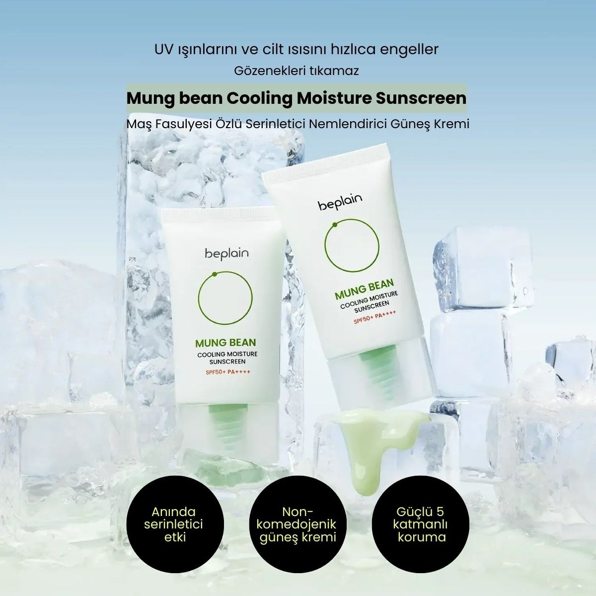 Beplain Mung Bean Cooling Moisture Sunscreen - Güneş Kremi 50 ml