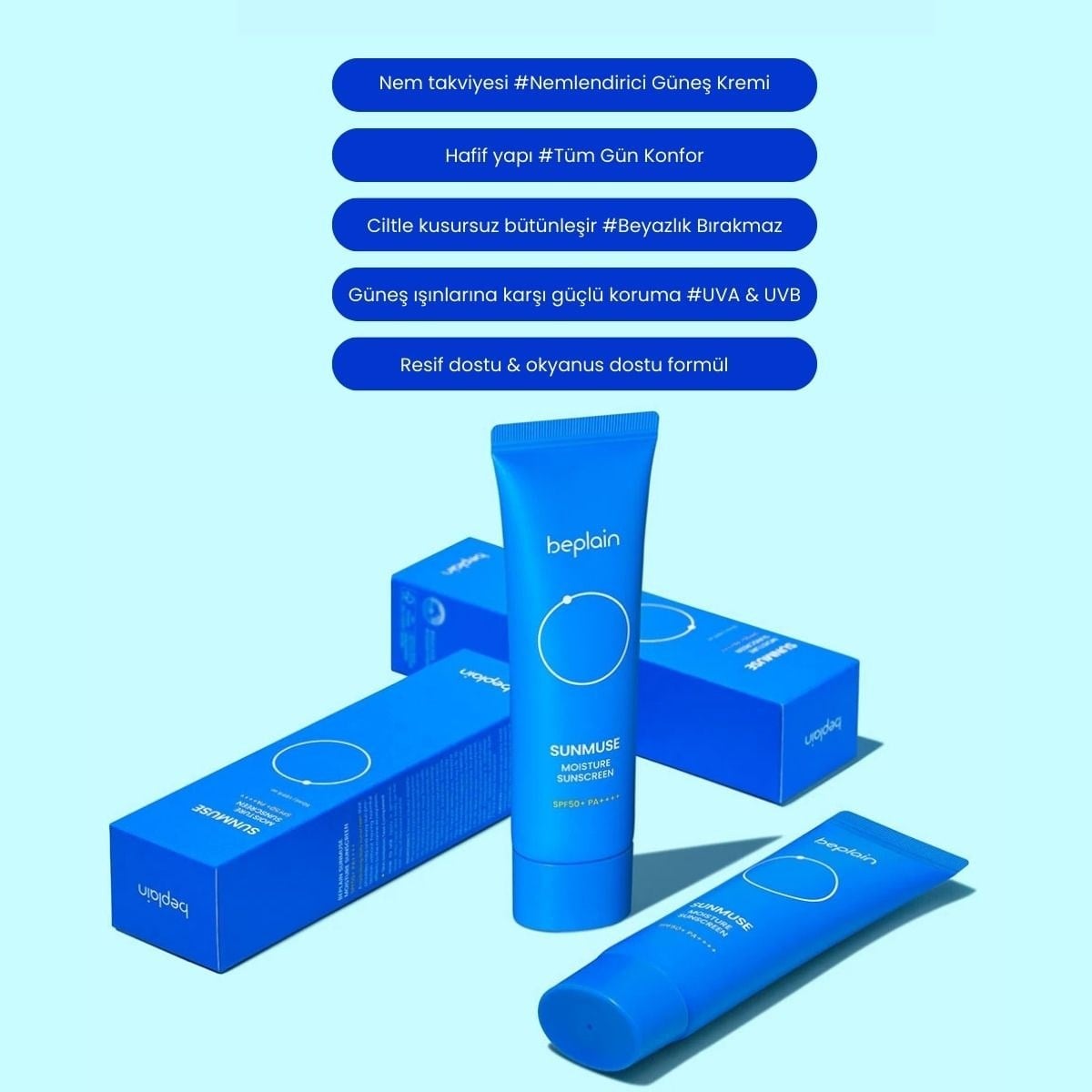 Beplain Sunmuse Moisture Sunscreen - Güneş Kremi 50 ml