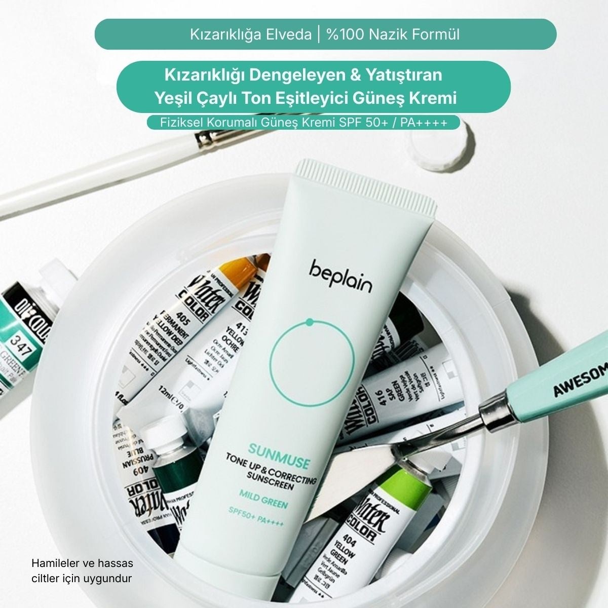 Beplain Sunmuse Tone - Up Correcting Mild Green Sunscreen - Güneş Kremi 50 ml