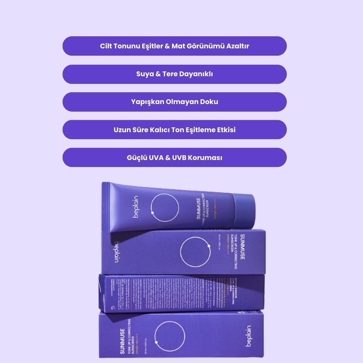 Beplain Sunmuse Tone - Up Correcting Sunscreen - Güneş Kremi 50 ml