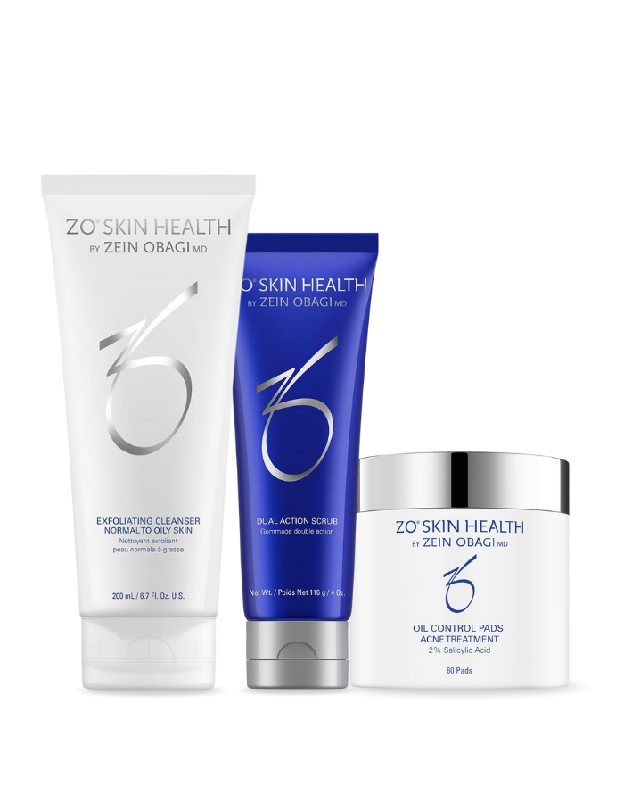 Exfoliating Cleanser 200 ml & Dual Action Scrub 58 g & Oil Control Pads (60 Pads)