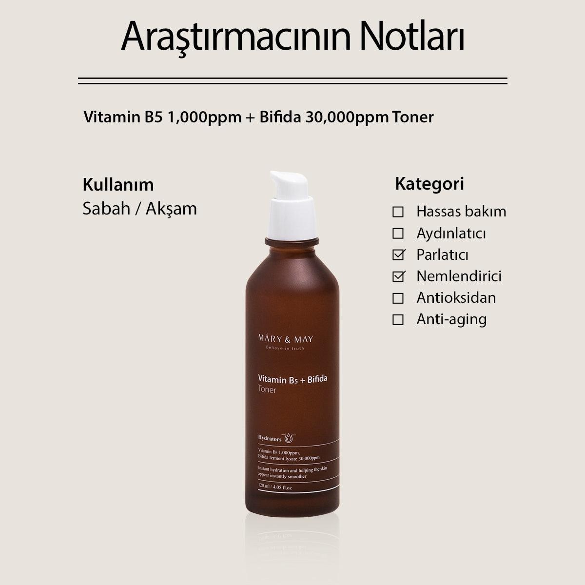 Mary & May Vitamin B5 Bifida Toner - Bariyer Destek Tonik 120 ml
