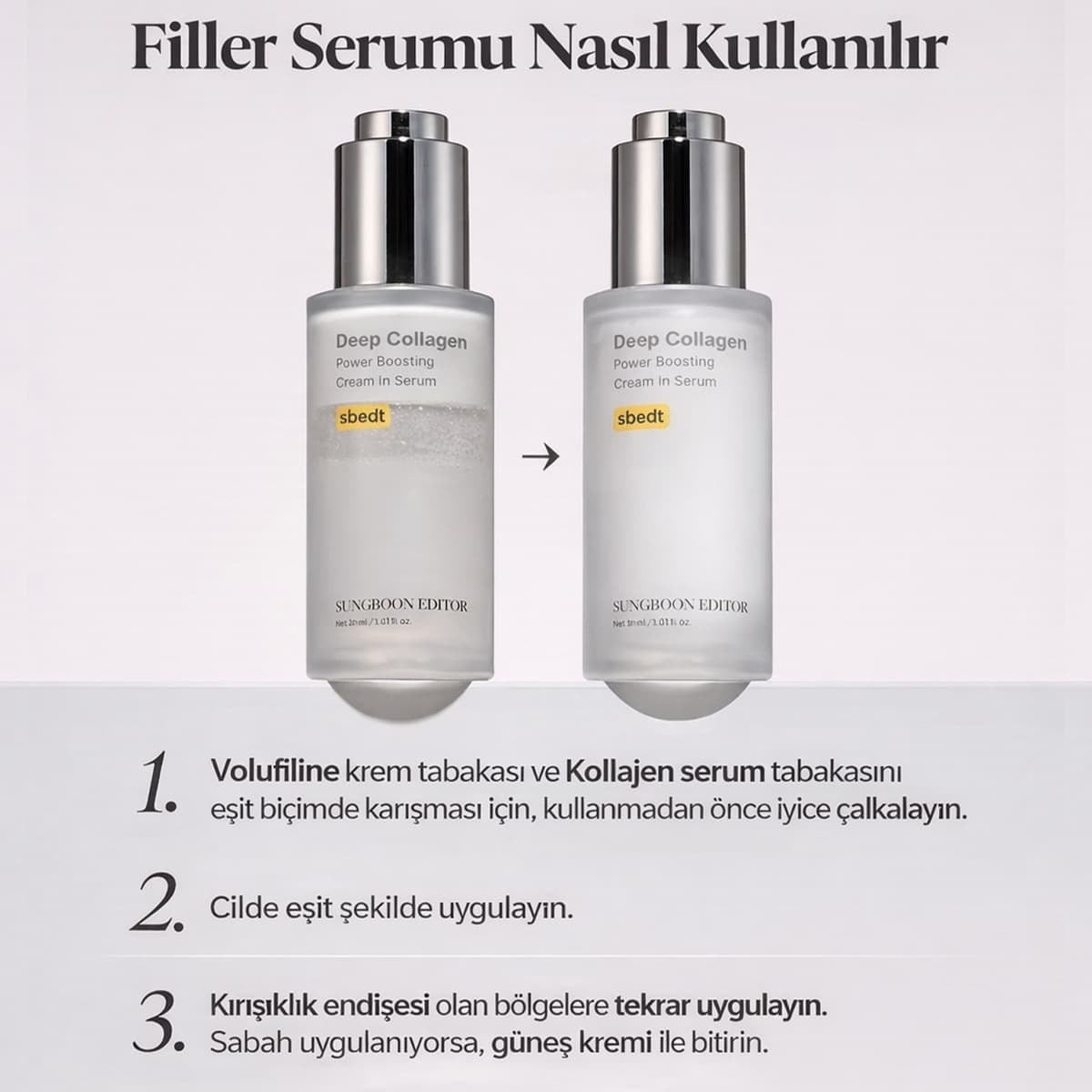 Sungboon Editor Deep Collagen Serum - Glass Skin Etkisi Yaratan Krem Serum 30 ml