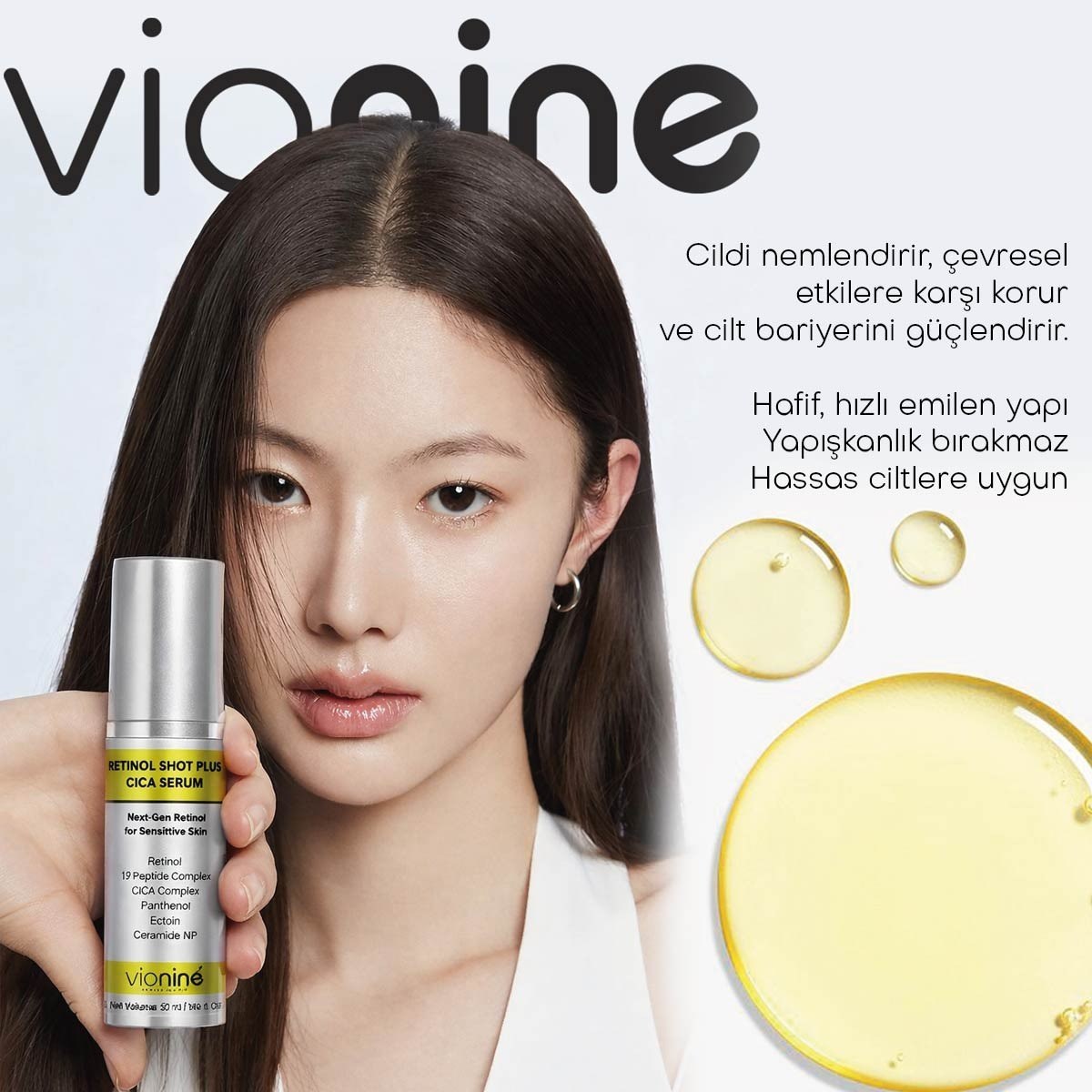 Vionine 2'li Retinol Shot Plus Cica Serum %0.1 Made In Korea 50 ml x 2