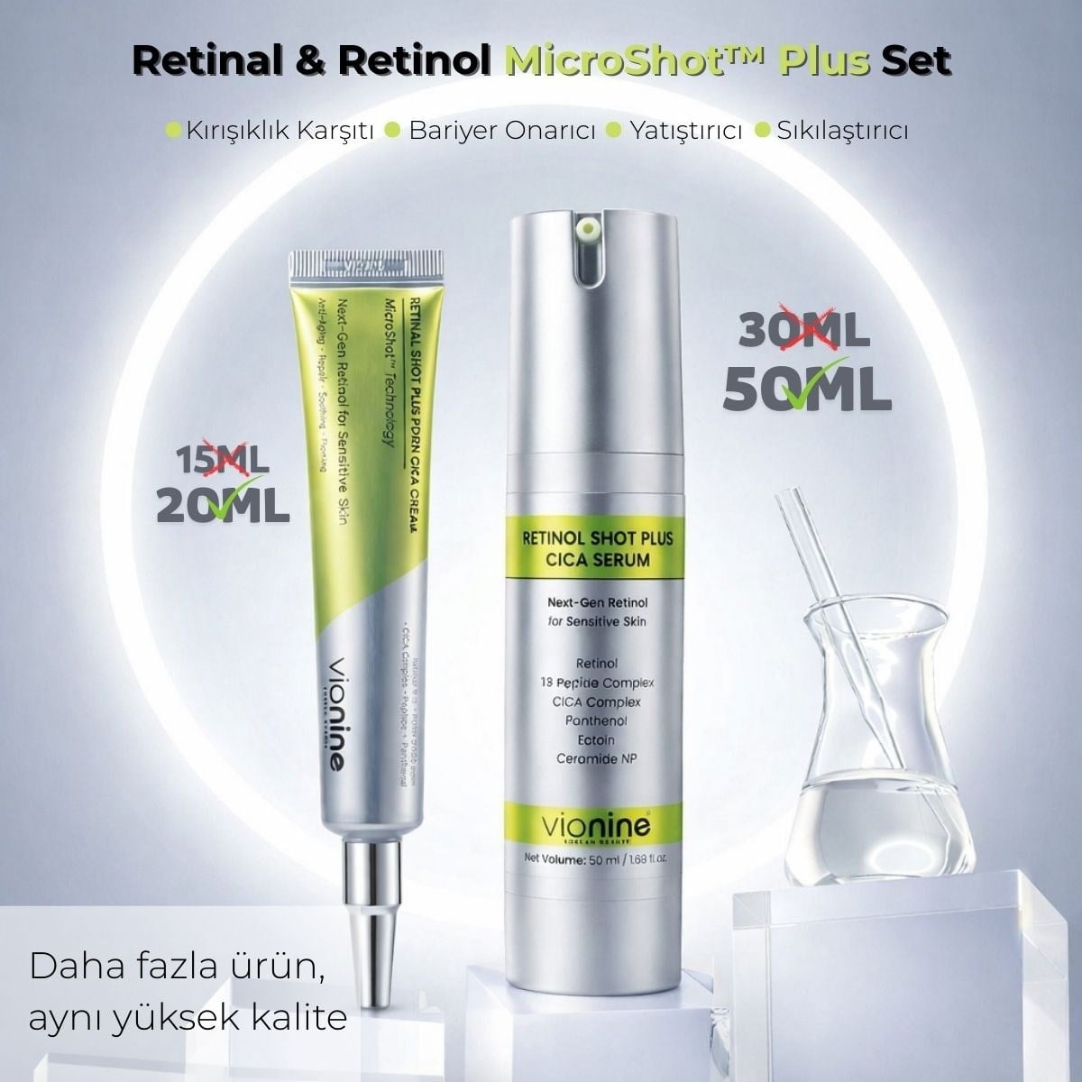 Vionine Retinal & Retinol MicroShot™ Plus Set - 20 ml Krem + 50 ml Serum