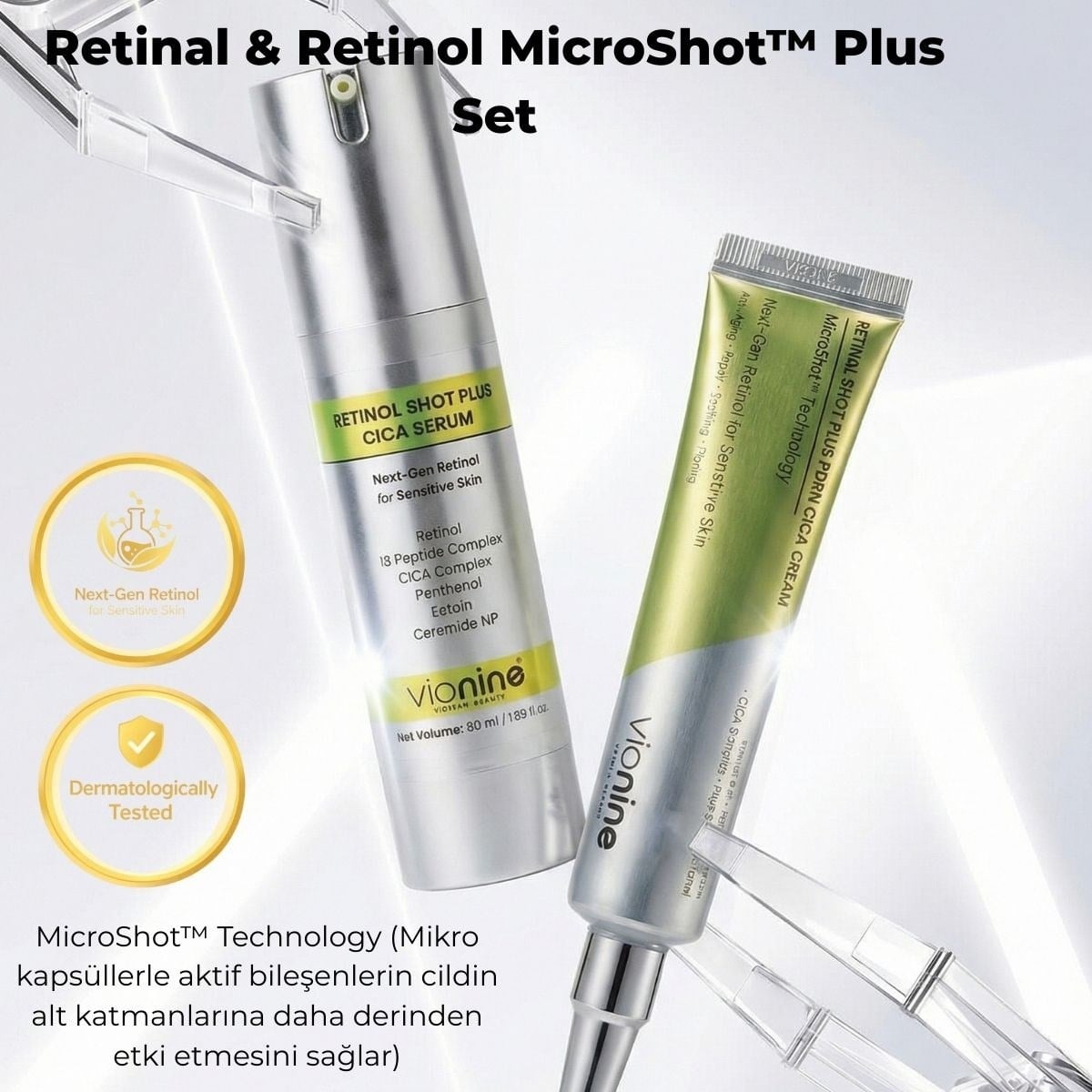 Vionine Retinal & Retinol MicroShot™ Plus Set - 20 ml Krem + 50 ml Serum