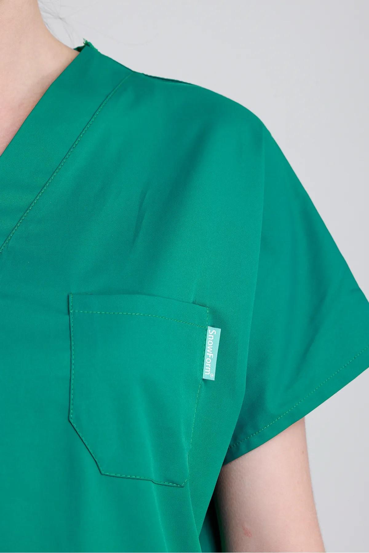 Snow Form Medical Apparel Üniforma Yeşil Likralı Unisex Yarasa Kol Hemşire Ve Doktor Forması Takımı Scrubs