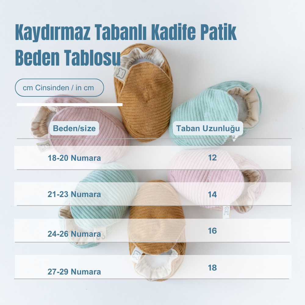 Kadife Patik - Kahve - Kaydırmaz Taban 