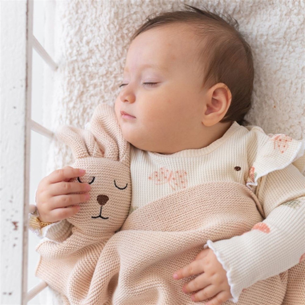 Organik Triko Bebek Battaniyesi - Uyku Arkadaşlı