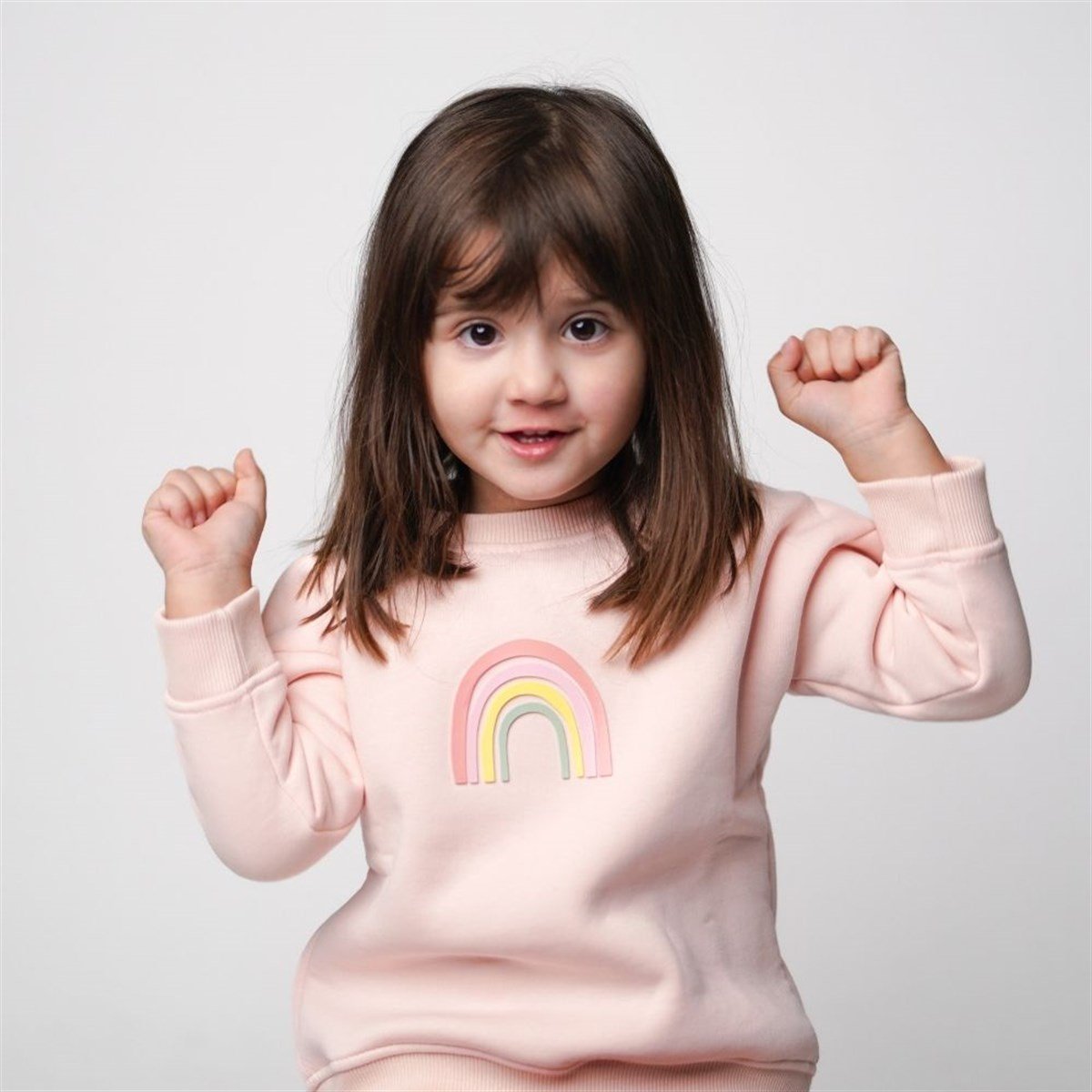 Rainbow / Gökkuşağı 3D Baskılı Sweatshirt Şardonlu