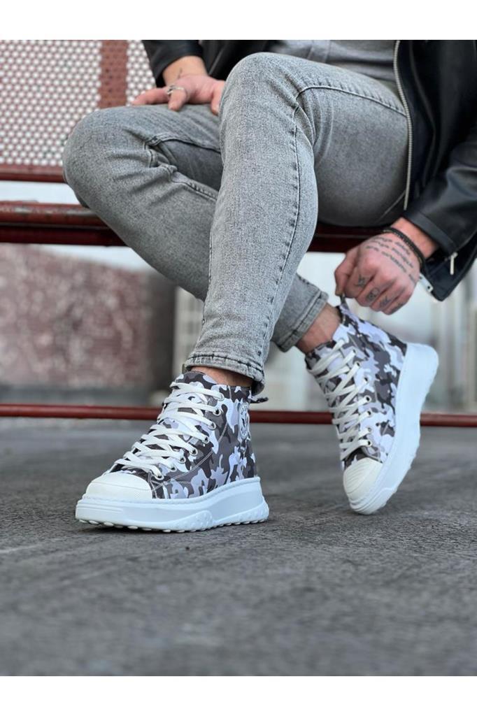  WG017 Beyaz Askeri Yarım Bilek Casual AyakkabıWagoon WG017 Beyaz Askeri Yarım Bilek Casual Ayakkabı