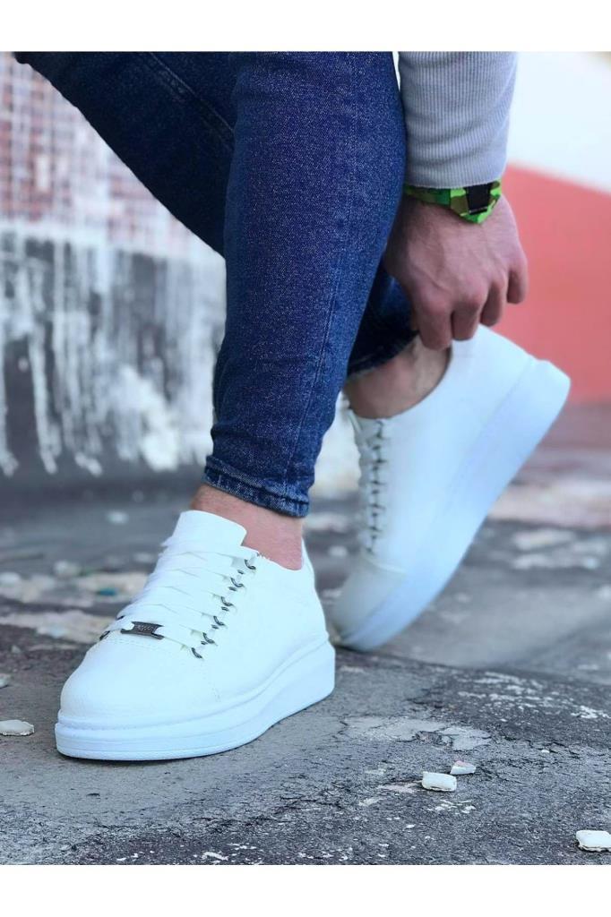  WG08 Beyaz Düz Erkek Casual AyakkabıWagoon WG08 Beyaz Düz Erkek Casual Ayakkabı