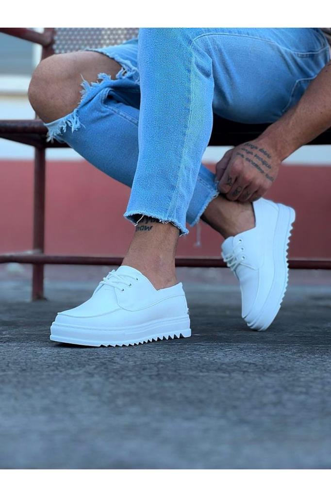  WG506 Beyaz Erkek Saraclı Casual Ayakkabı WG506 Beyaz Erkek Saraclı Casual Ayakkabı