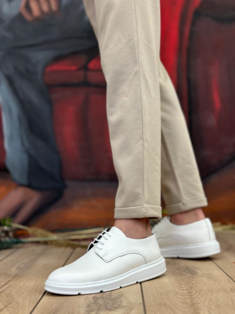 BA0003 Bağcıklı Klasik Beyaz Kalın Taban Casual Erkek AyakkabıBA0003 Bağcıklı Klasik Beyaz Kalın Taban Casual Erkek Ayakkabı