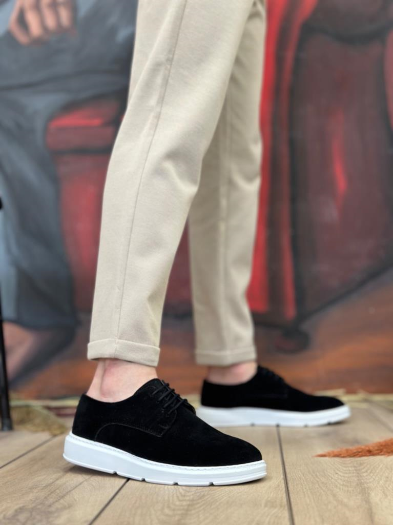 BA0003 Bağcıklı Klasik Spor Süet Siyah Beyaz Yüksek Taban Casual Erkek AyakkabıBA0003 Bağcıklı Klasik Spor Süet Siyah Beyaz Yüksek Taban Casual Erkek Ayakkabı