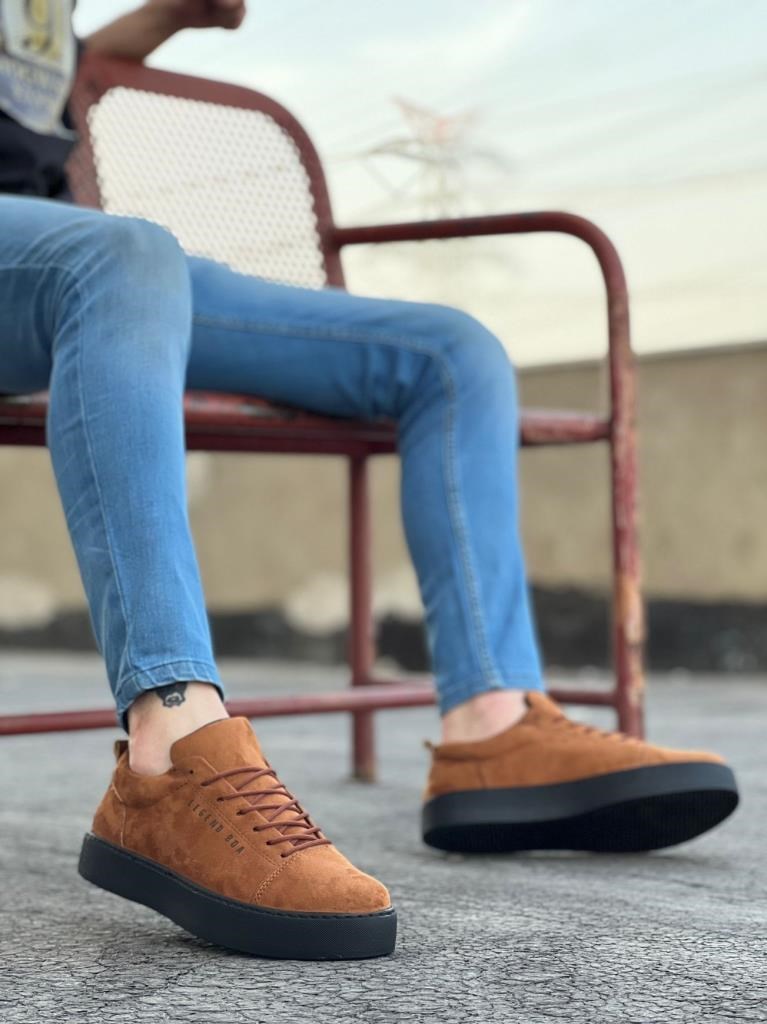 BA0104 Bağcıklı Taba Süet Siyah Taban Spor Klasik Erkek Ayakkabı