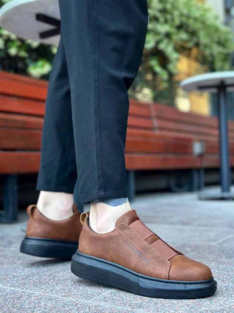 BA0307 BOA Kalın Yüksek Taban Çift Bant Taba Siyah Erkek AyakkabıBA0307 BOA Kalın Yüksek Taban Çift Bant Taba Siyah Erkek Ayakkabı